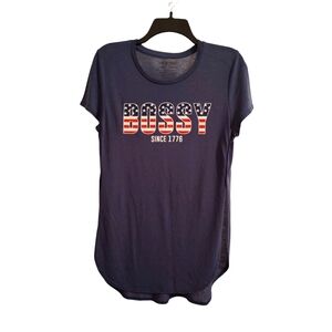 EUC Joe Boxer Women's Navy Graphic Tee W/ Side Slits Size L